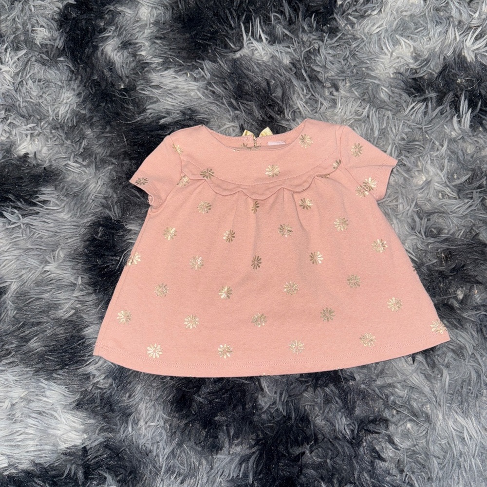 Catherine Malandrino Blush Pink Top with Gold Accents